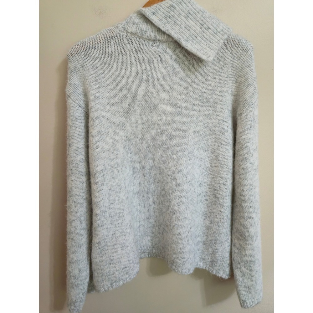 Topshop Womens M Gray Knit Split Funnel Neck Sweater Oversized Boxy NWT - Picture 5 of 15